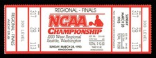 1993 NCAA Basketball Tournament West Regional Finals Full Ticket Michigan 222651