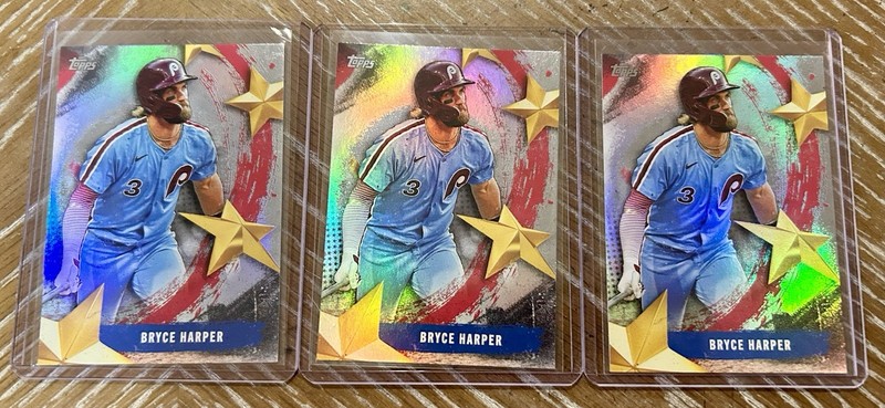 Bryce Harper Stars Of MLB SMLB-3 2025 Topps 3 Card Lot