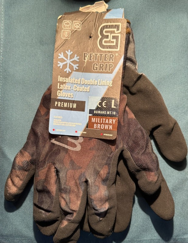 BETTER GRIP Safety Insulated Dbl Lining Rubber Ctd Work Gloves BGWANS-MT-10 NEW