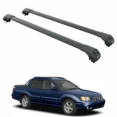 For Subaru Baja (2002-2006) Roof Rack Cross Bars Raised Rail, Black