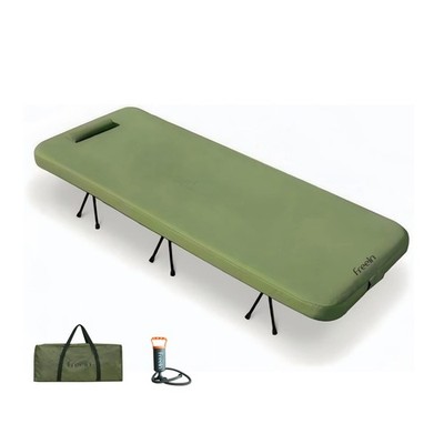 2-in-1 Modular Camping Cot with Inflatable Sleeping Pad, 7 PSI High-Pressure ...