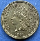 1863 XF, and 1866 Indian Head Cent Very Fine.  A (2) Two Coin Lot.  Nice Coins