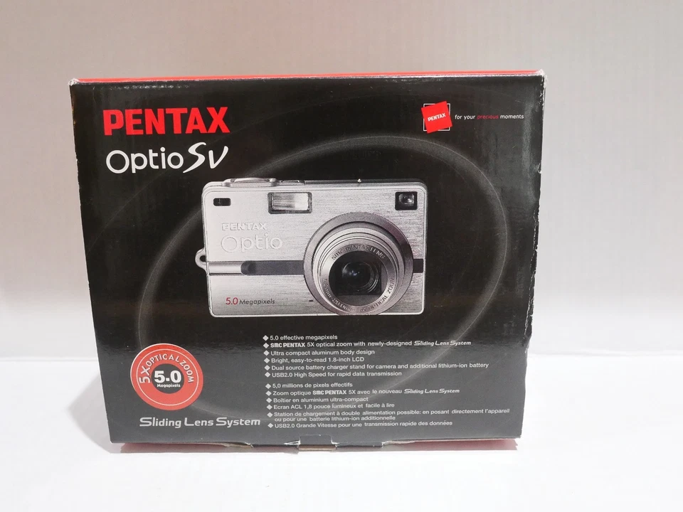 Pentax Optio SV 5.0MP Digital Camera Silver Tested W/ Battery, Charger READ - Image 2 of 4