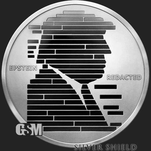 2026 Silver Shield EPSTEIN REDACTED - 1oz .999 Silver Proof - Pre Sale