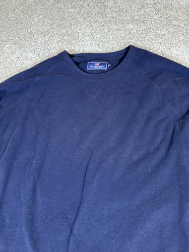 Vineyard Vines Pullover Fleece Sweater Mens Size XLT Navy Blue Crew Neck - Picture 4 of 21
