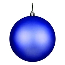 Vickerman 10" Contemporary Plastic Ball Ornament in Matte Periwinkle Blue