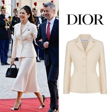 RARE Christian Dior 30 Montaigne Bar Jacket White Cotton Silk Blazer FR36 S