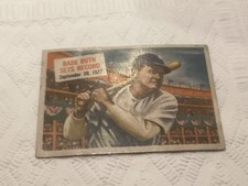 1954 Scoops #41 Babe Ruth  Sets Record - EX - Great Corners - No Creases - Dead