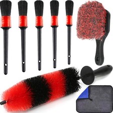 Wheel Tire Brush Set Car Detailing Kit 8pcs By 17  Long Soft Bristle Wheel Brush