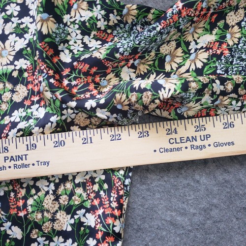 H&M Shirt Womens Medium Black Green Long Sleeve Cropped Floral Casual Ladies - Picture 6 of 9
