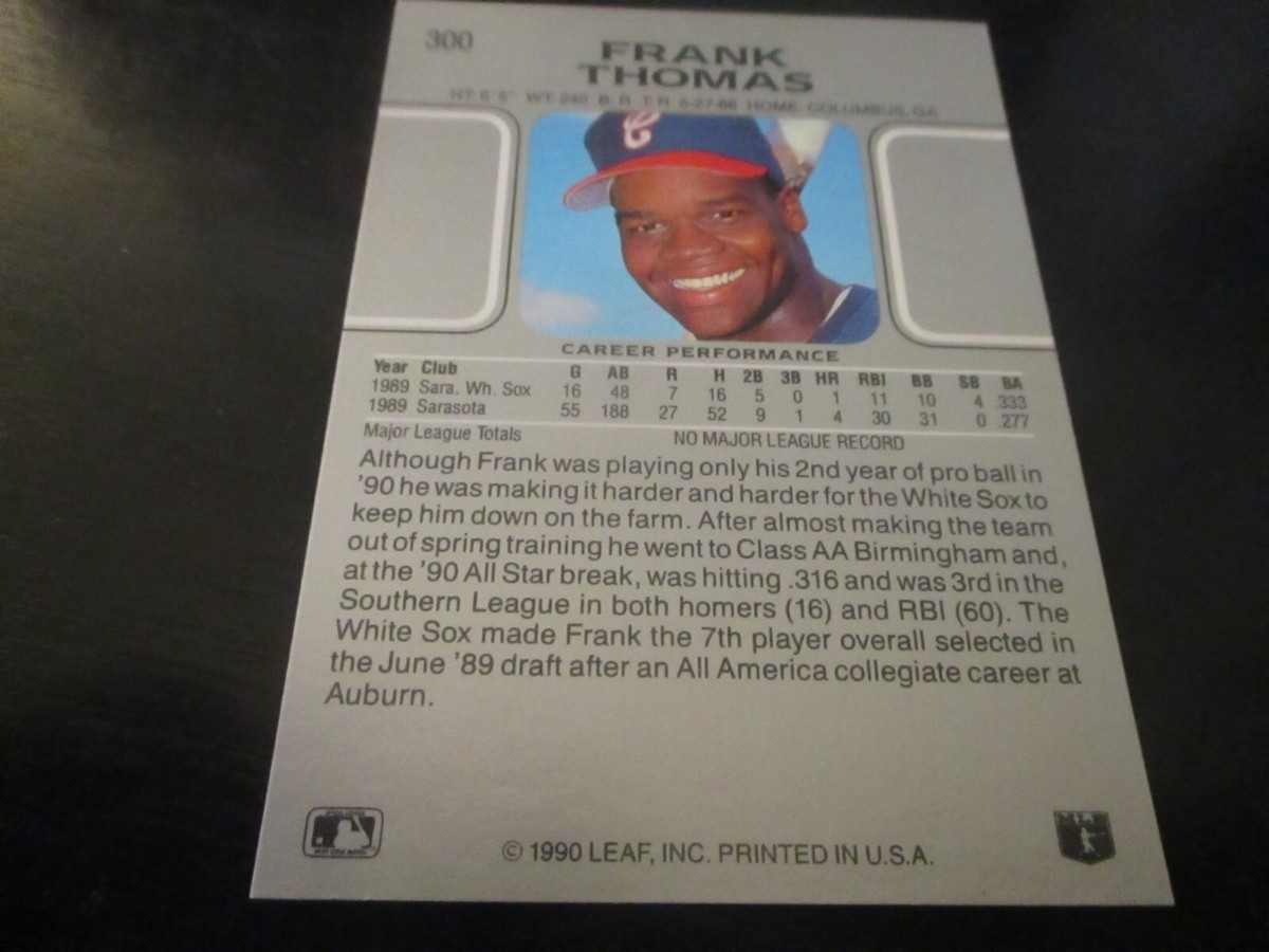 タレントカード RT 204155 FRANK THOMAS (chicago white sox - 1b) 1990 leaf ROOKIE CARD #300