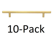  10-Pack GlideRite 7 in. Center-to-Center Satin Gold Solid Handle Bar Pulls