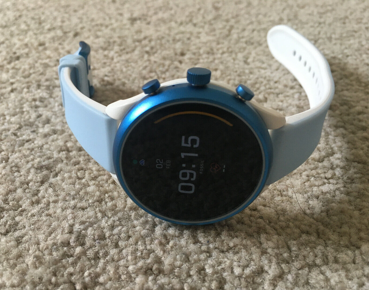 fossil ftw6026 gen sport light blue silicone strap women's smart
