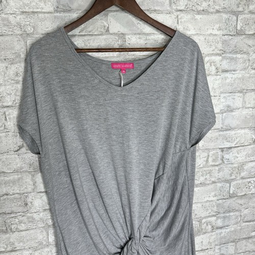 Simply Southern Size Medium Twist Tunic Mini Dress Gray Knit Beach Cover Up - Picture 4 of 15