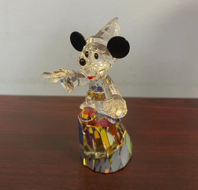 CRYSTAL WORLD SORCERER MICKEY MOUSE DISNEY FANTASIA FIGURINE LE 2000 VINTAGE