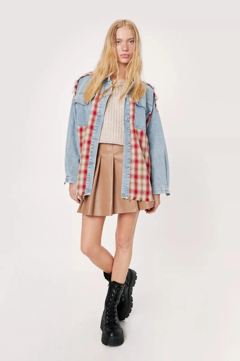 Nasty Gal Petite Faux Leather Pleated Mini Skirt eBay