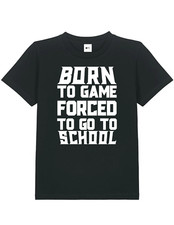 Snapit Funny Born To Game, Forced to Go to School Unisex T-Shirt Funny Gamer Tee