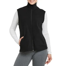 Women’s Polar Fleece Vest with Pockets Full Zip Up Soft S-3XL Sleeveless Fuzzy