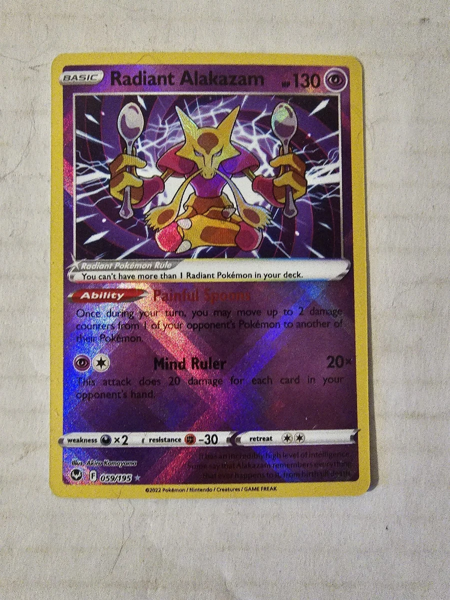 Pokemon Radiant Alakazam 059/195 Silver Tempest Near Mint
