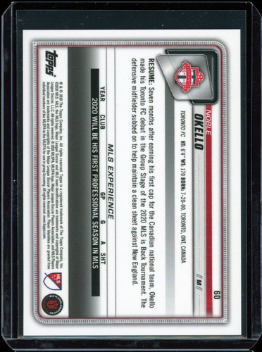 2020 Bowman mls NOBLE OKELLO rookie RC 🇨🇦 - 617 MADE! - Picture 2 of 2