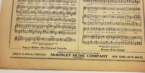 Sheet Music: Popular Pieces #1536 "Drifting" Reverie Wm. Orr 1913(SM2) - Picture 5 of 6