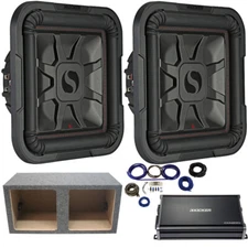 Kicker 46L7T122 12" 1200 Watts Subwoofer Dual Vented Sub Box & CXA1200 Amplifier