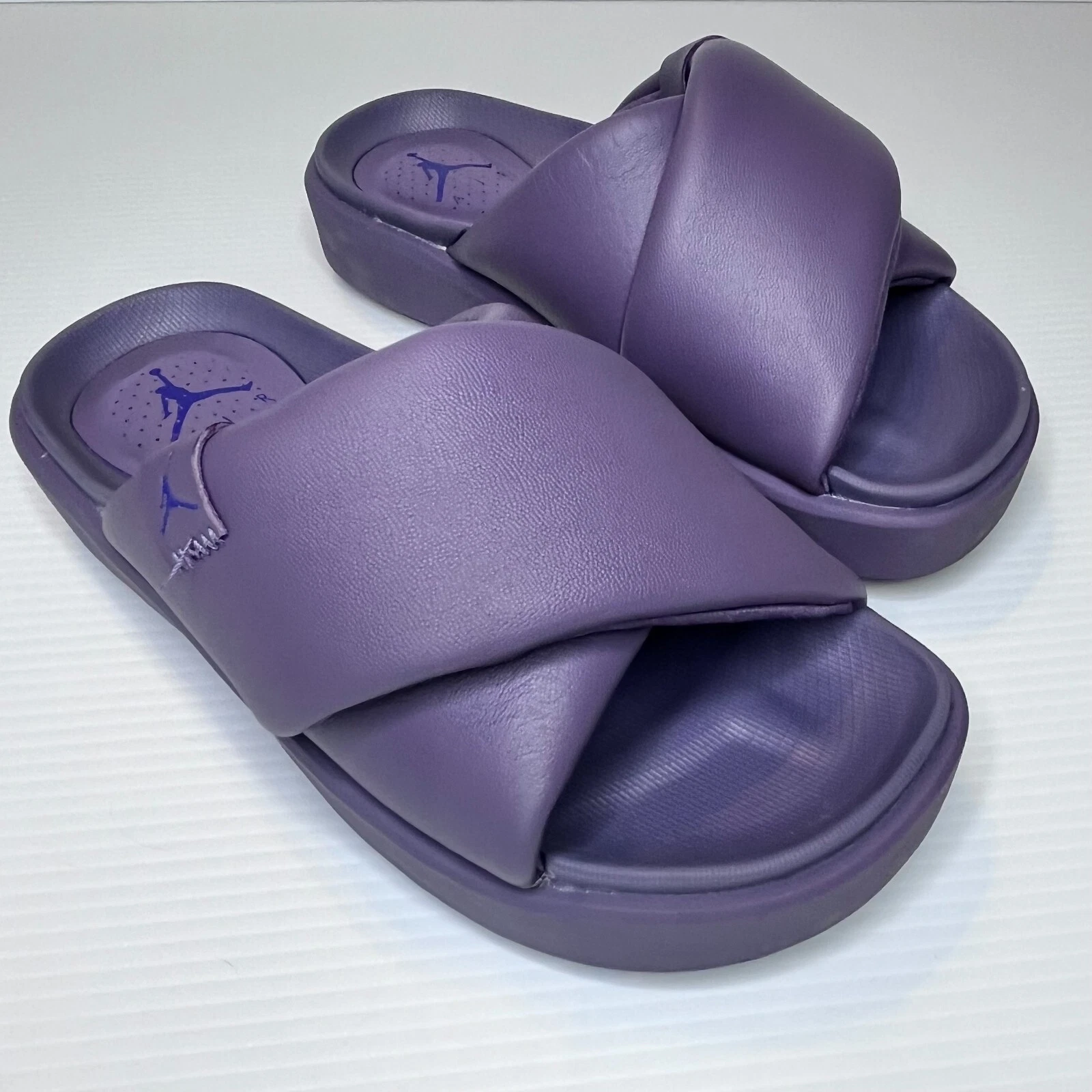 Nike Jordan Sophia sandalo donna slide taglia 6 pelle canyon viola