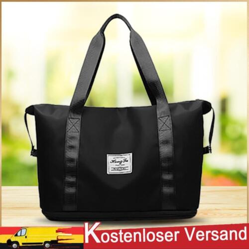 Casual Luggage Oxford Travel Duffle Bags for Shopping Fitness Gym (Black) - Afbeelding 1 van 9