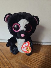 Ty Beanie Boos FLORA THE SKUNK 6" SPARKLE Pink EYES