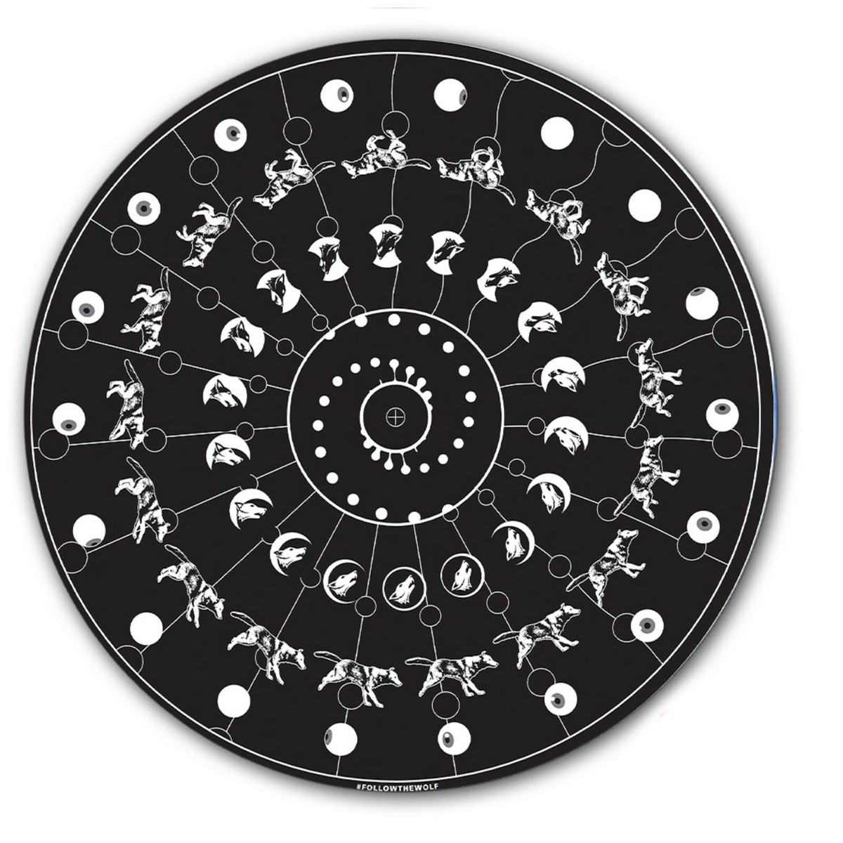 DJ Follow The Wolf #1 Animated Slipmat Turntable 12