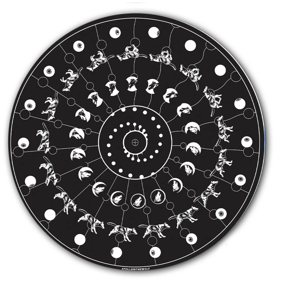 DJ Follow The Wolf #1 Animated Slipmat Turntable 12" LP Record Player Audiophile - Image 2 of 2