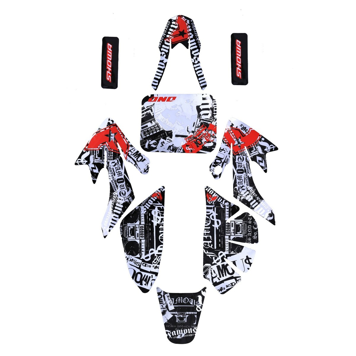 Complete CRF50 Dirt Bike Sticker Kit - Fairing Decals For Pit Pro & Thumpstar Models