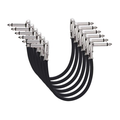 6,35 mm 1/4 Zoll Gitarren-Patchkabel, rechter Winkel, 6 Zoll, 6 x-Pack, Amazon Basics