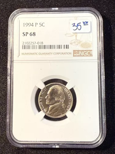 1994 P JEFFERSON NICKEL NGC SP 68
