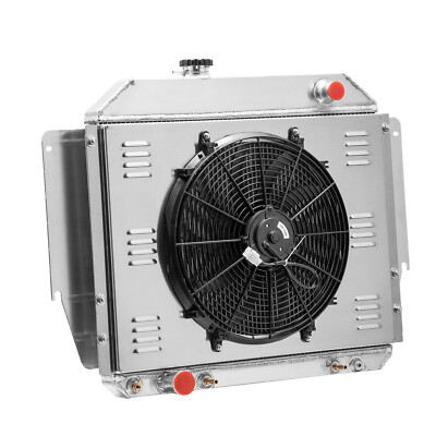 3 Rows Radiator+Shroud Fan Fit 1979-1991 Ford E100 E150 E250 E350 Econoline 5.0L
