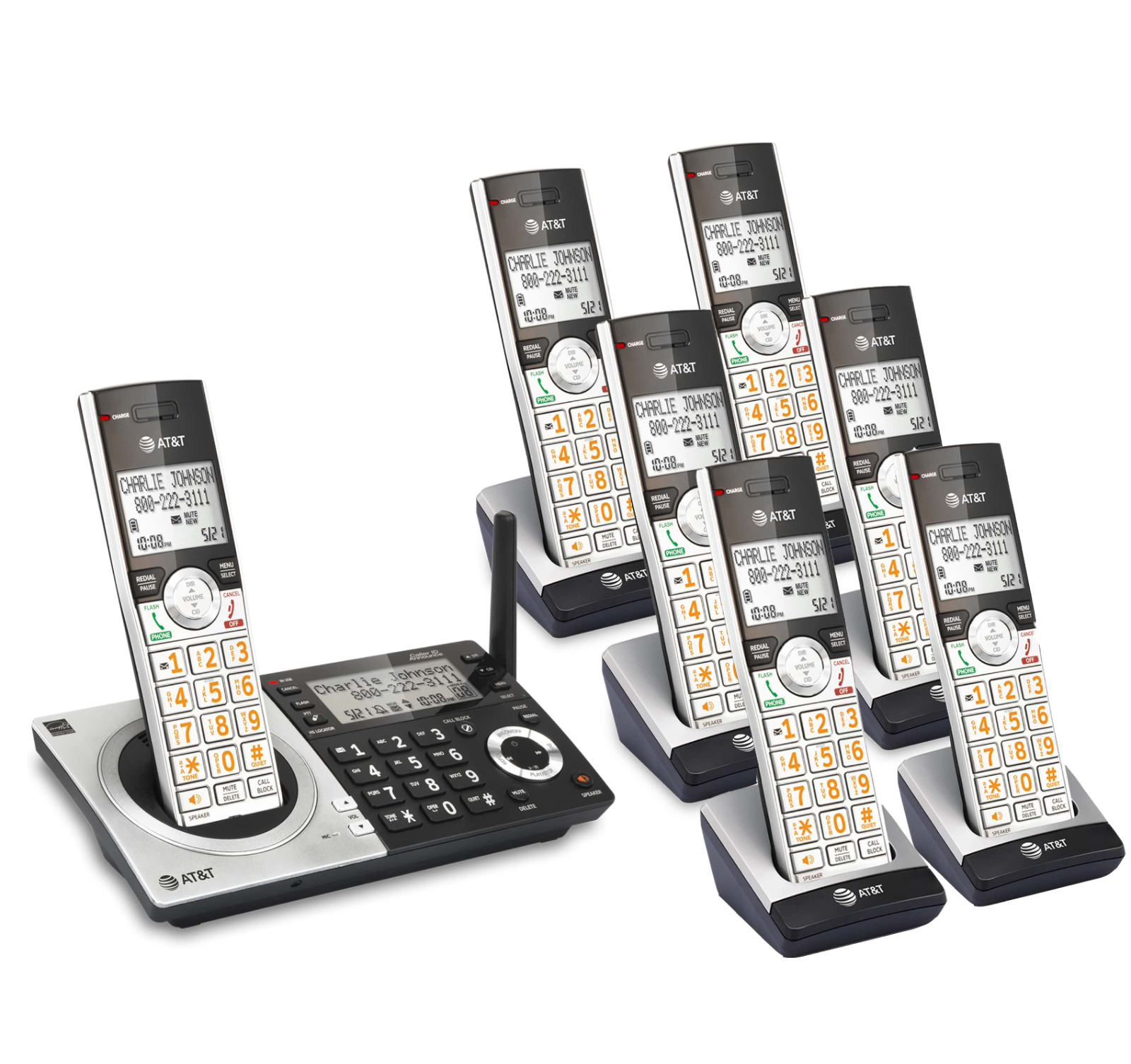 NEW AT&T 7 Handset Expandable Phone System w Answering System & Smart Call Block