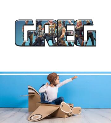 Fortnite Personalized Name Custom Decal Wall Sticker Bedroom Home Decor WP256