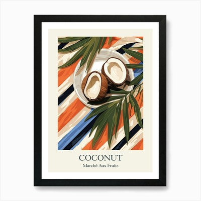 Marken Aux Früchte Kokosnuss Frucht Sum gerahmtes Wandbild Poster Leinwanddruck Bild