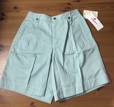 Liz Claiborne Lizsport Vintage High Waisted Pleated Shorts Green Blue SizeP6 90s