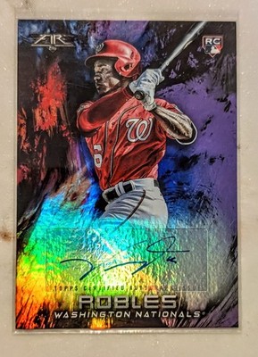 2018 TOPPS FIRE FIRE AUTOGRAPHS 38/50 FA-VR VICTOR ROBLES PURPLE RC