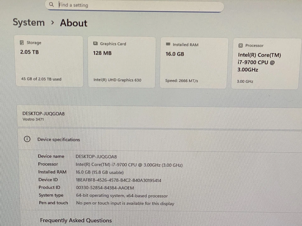 DELL INSPIRON 3470 SFF PC i7-8700 16GB RAM 256GB SSD+3TB HDD WiFi WINDOWS 11 - Image 2 of 4