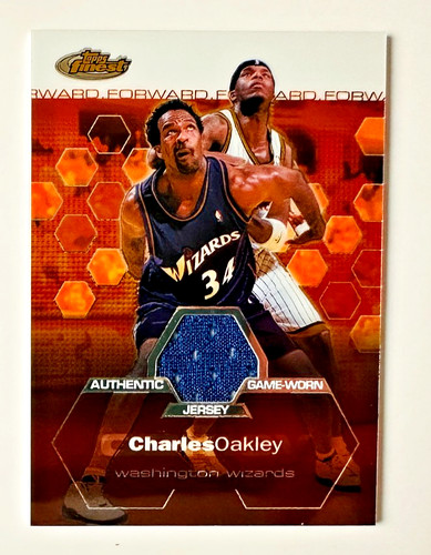 2002-03 Topps Finest Charles Oakley Game Used Jersey Card SP #/999 Wizards!