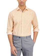 bar III Mens Wave Floral Button Down Dress Shirt