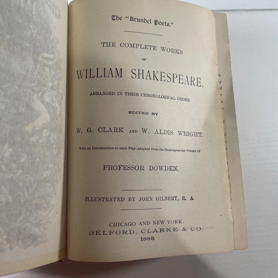 ANTIQUE 1884 FAMILY EDITION The Complete Works of William Shakespeare - Image 4 of 4
