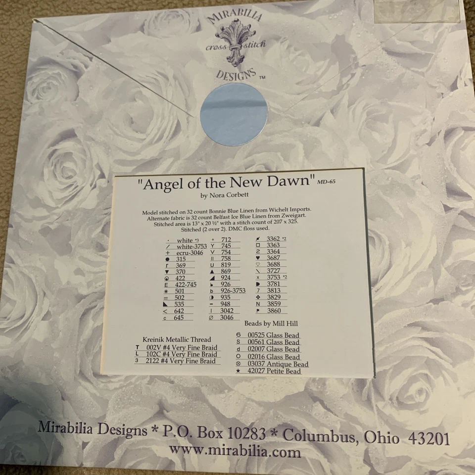 Mirabilia Cross Stitch Angel of the Dawn MD65 Nora Corbett Pattern Only Sealed - Image 3 of 3