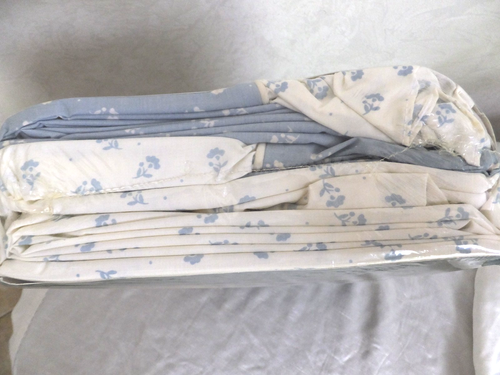 VTG Croscill Queen Sheet Set Floral 200 Luxury Percale 4Pc Flat Fitted Pillows - Picture 3 of 7