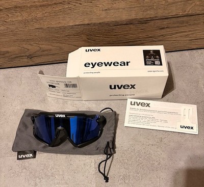 uvex sportstyle 228   Sportbrille black mat   supravision mir.blue Cat.2   neu