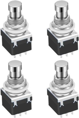 4pcs Gitarren Effektpedal 3PDT Fußschalter 9-pin Rastender Stomp Druckknopf 