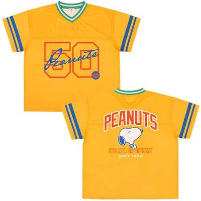 USJ Exclusive Snoopy Peanuts Mesh T-Shirt Jersey Yellow Free Size Japan Limited