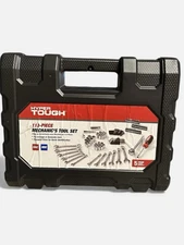 113 Piece 1/4 and 3/8 inch Drive SAE And Metric Mechanics Tool Set